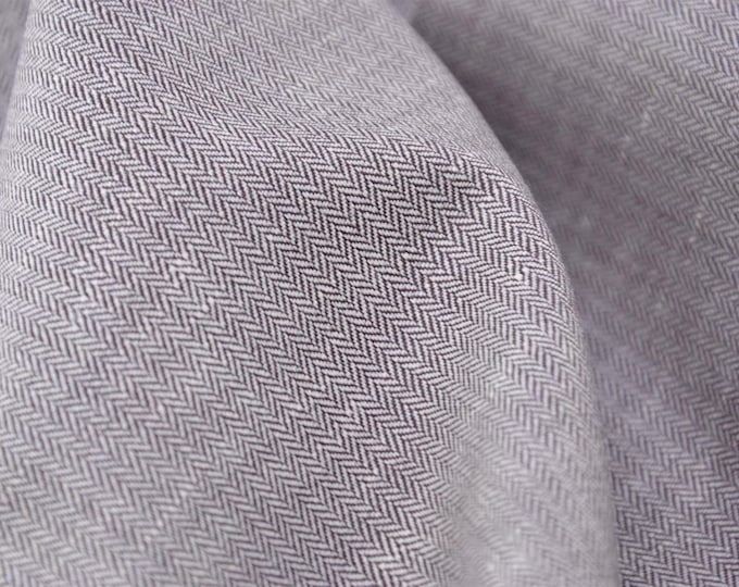 NEU! Baumwolle-Leinen-Mischung Fischgrat Stoff braun Leinenoptik meliert