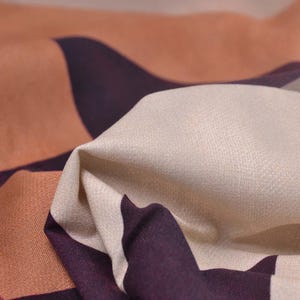 Blouse fabric made of viscose with stretch in purple, beige by Hilco - 130 cm wide - matt fabric, geometric pattern