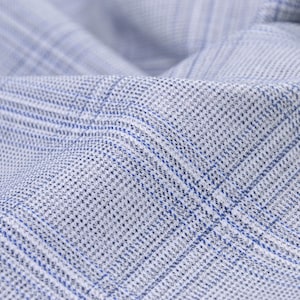 Trouser fabric cotton, viscose, polyester, check blue - 135 cm wide - fabric patterned checks