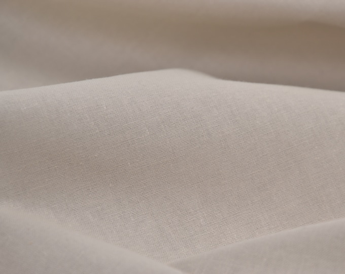 Baumwollstoff, Druckstoff, Uni in beige, sand - 155cm breit - Stoff glatt, UNI