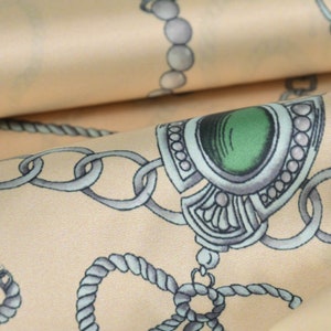 Blouse fabric stretch satin with motif, shiny - 145 cm wide - patterned fabric