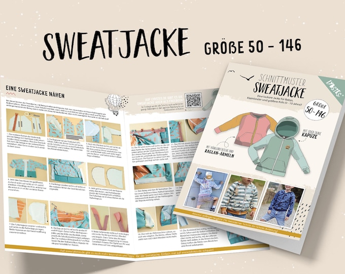 Sweat jacket (size 50 - 146) paper pattern Lybstes