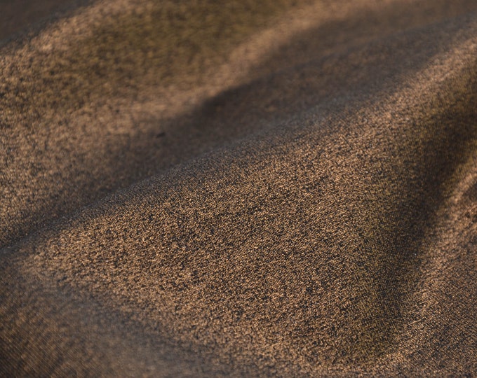 Abendmode Sweatstoff aus Baumwolle in Gold Glitzer - 150cm breit - Stoff meliert UNI