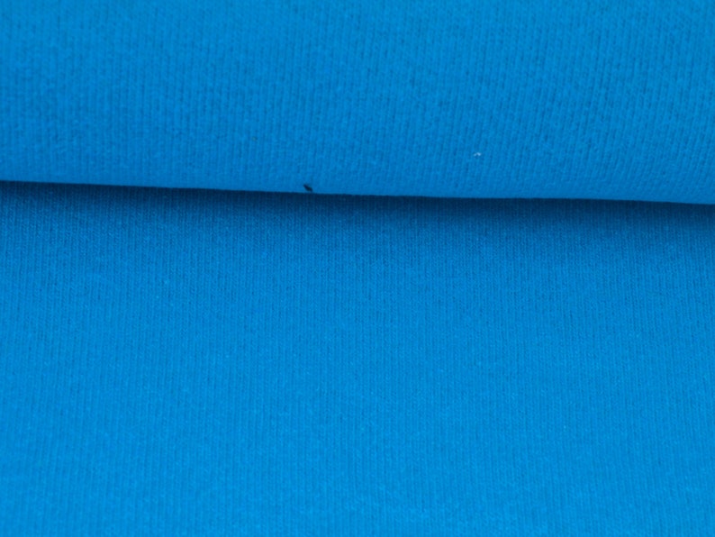 Gillo knitted fabric made of cotton in blue and turquoise by Hilco - 175 cm wide - matte melange fabric image 5