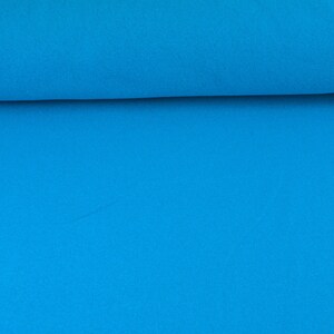 Gillo knitted fabric made of cotton in blue and turquoise by Hilco - 175 cm wide - matte melange fabric image 6