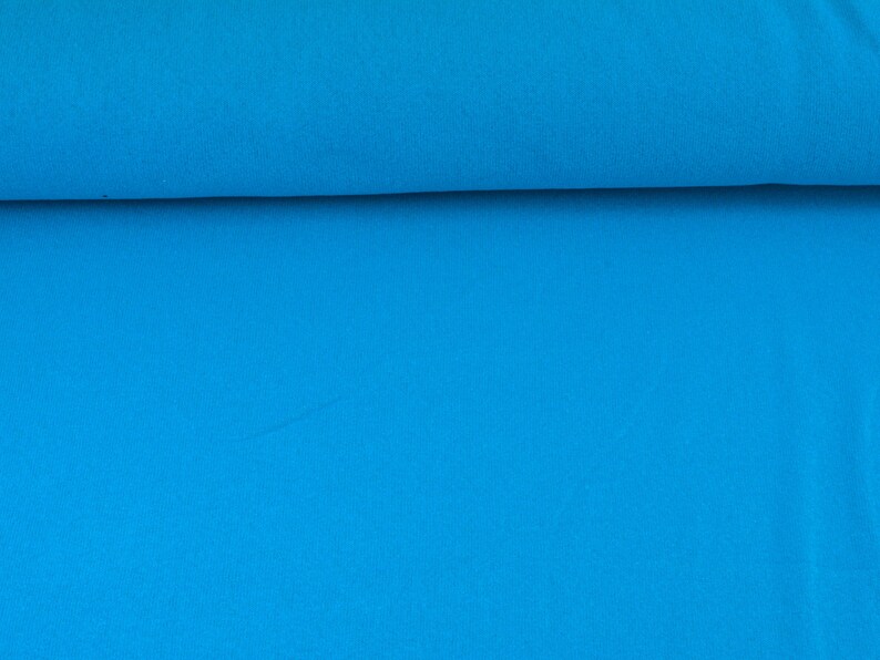 Gillo knitted fabric made of cotton in blue and turquoise by Hilco - 175 cm wide - matte melange fabric image 6