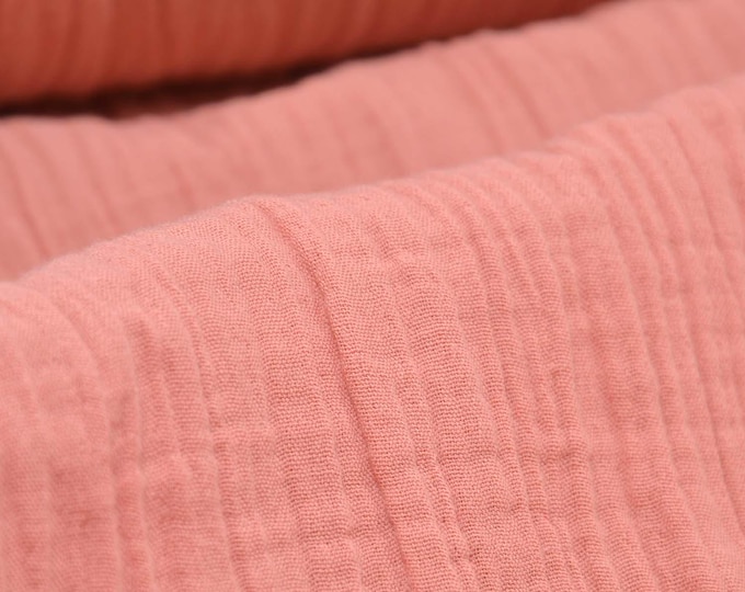 Musselin aus Baumwolle in uni aprikose, orange, extra breit - 280cm breit - Stoff matt, UNI