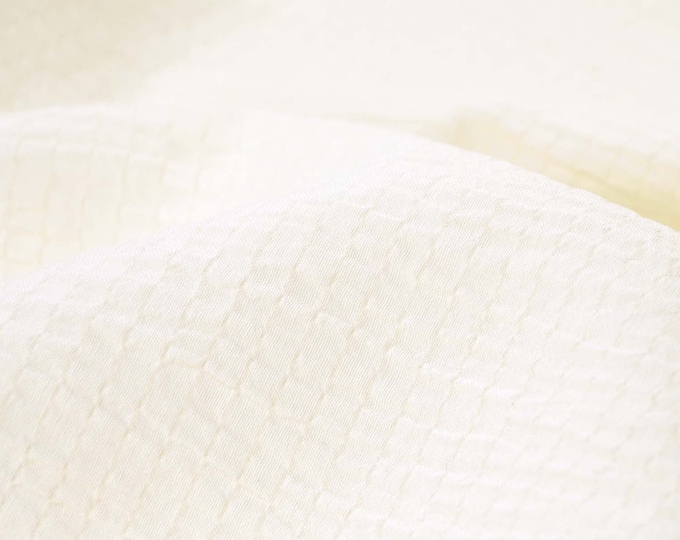 Blouse fabric Fibre Mood 28 Ashley cotton crinkle off white - 140 cm wide - crushed fabric, UNI