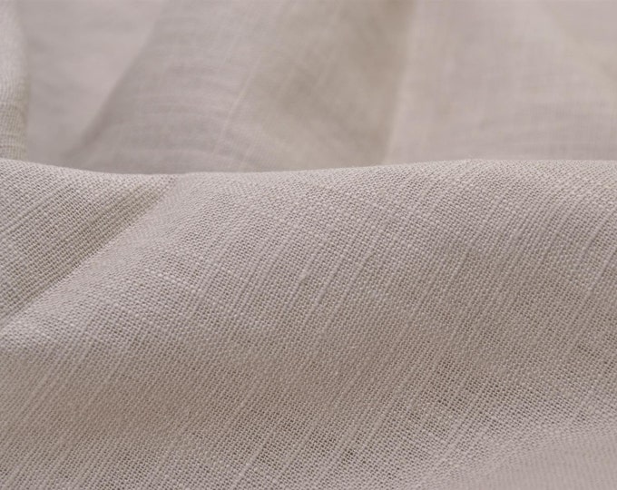 Leinen Stoff uni beige von Hilco - 140cm breit - Stoff Leinenoptik UNI