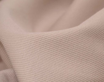 Cotton ribbing, chunky knit, beige knitted ribbing - 95 cm wide - knitted fabric, solid color