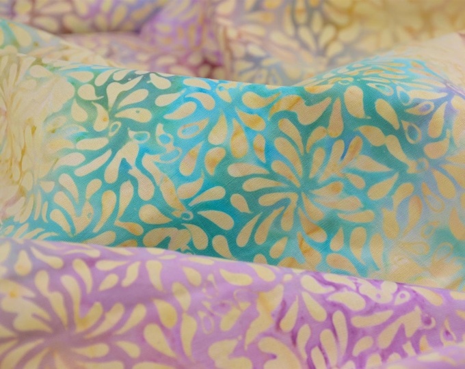 batik, flowers, Seven Island, yellow, patchwork