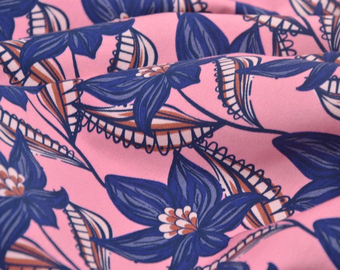 Jersey Lilian Peach Hilco Baumwolle Lilien Blumen