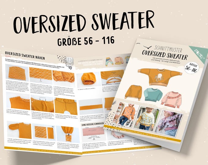 Lybstes Oversized Sweater small 56-116 paper sewing pattern