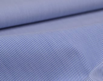 Cotton poplin blouse fabric, stripes blue, white, shirts - 145 cm wide - fabric smooth, stripes