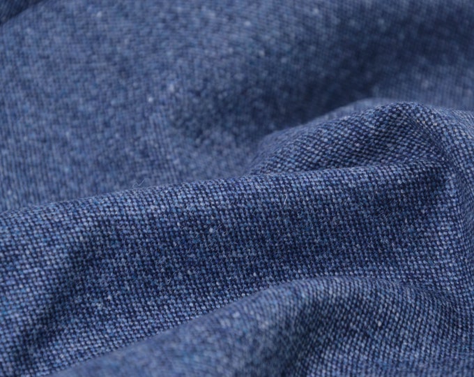 Hosenstoff „Benny“, Wolle, blau meliert von Hilco - 145cm breit - Stoff matt melange