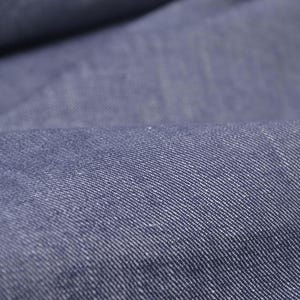 Trouser fabric made of linen with cotton, mottled, plain, blue, grey - 145 cm wide - fabric linen look, melange