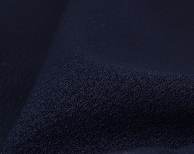 Jersey fabric made of viscose, crepe in plain blue, dark blue - 125 cm wide - fabric brushed, UNI