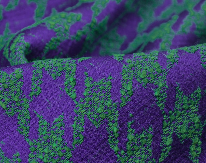 Evening dress “Charlotte”, houndstooth, green, purple by Hilco - 135 cm wide - fabric slightly shiny houndstooth