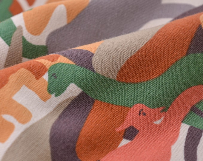 Children's jersey with dinosaurs for boys by Katia - 145 cm wide - fabric matt animals