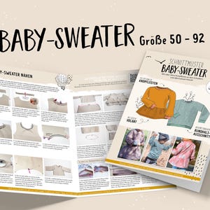 Baby sweater (size 50-92), with flounce and button placket, paper pattern by Lybstes