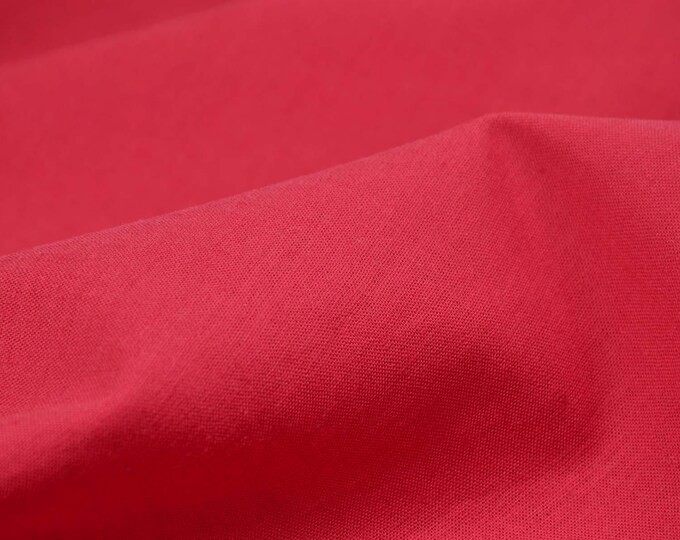 Leinenstoff mit Baumwolle in uni rot für Hosen, Kleider - 135cm breit - Stoff glatt, UNI