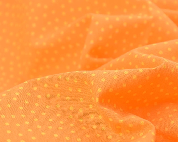 Cotton fabric with polka dots, orange, yellow, Westfalenstoffe - 145 cm wide - two-tone fabric, polka dots