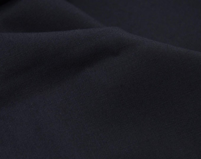 Cotton fabric plain black Swafing Heide - 150 cm wide - fabric can be used on both sides UNI