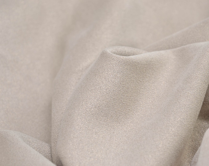 Jersey suede plain beige, gold, glitter, soft, thin, flowing - 135 cm wide - fabric shiny UNI