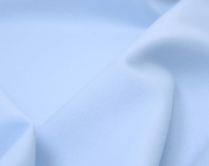 Hosenstoff Köper aus Viskose, Polyester mit Stretch in uni hellblau - 140cm breit - Stoff glatt, UNI