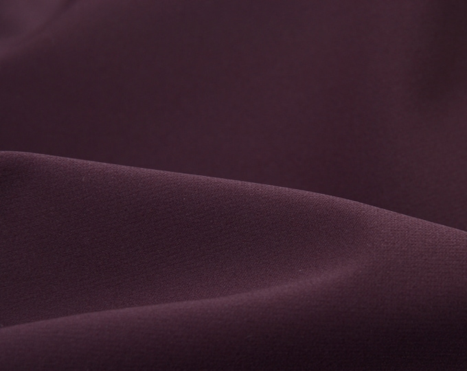 Kleiderstoff Bi-Stretch, knitterarm, Bordeaux, Rot, Weinrot - 140cm breit - Stoff leicht glänzend, UNI