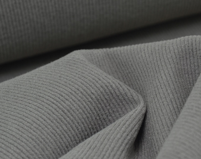 Jersey Rippenjersey brushed uni grün, olivgrün, oliv - 140cm breit - Stoff matt, UNI