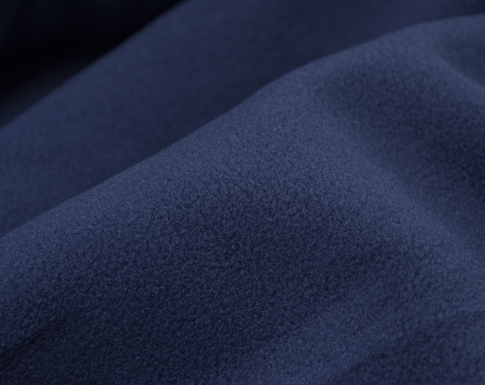 Fleece fabric micro-fleece, solid blue, dark blue - 150 cm wide - fluffy fabric, solid color