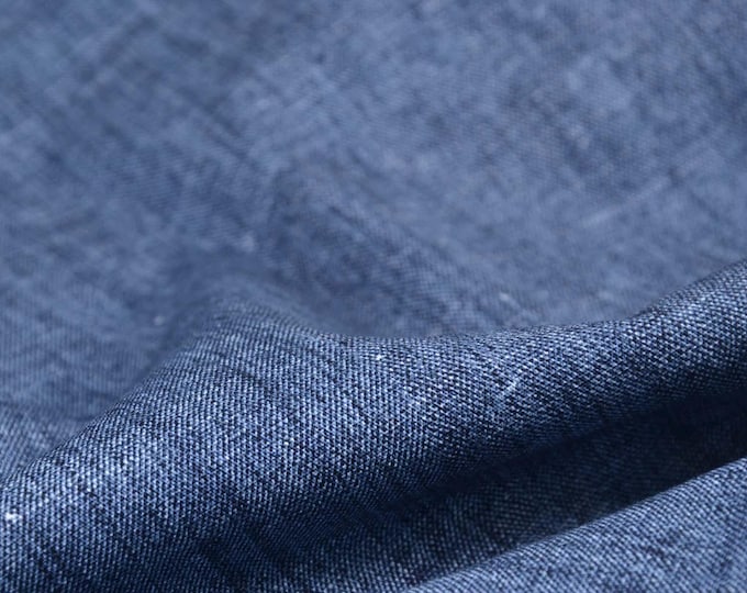 Cotton blouse fabric with stretch in a melange denim look, blue - 140 cm wide - smooth melange fabric