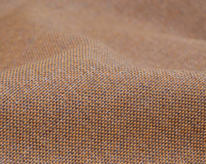 Polsterstoff für Stühle in Leinenoptik in gelb, grau meliert, Melange - 140cm breit - Stoff zweifarbig, melange