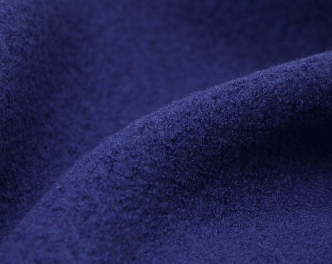 Merino-Walk coat fabric in solid dark blue from Hilco - 135 cm wide - fabric with a slight sheen, solid color