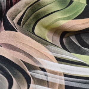 Jersey &quot;Otti&quot;, viscose, pink, green, white by Hilco - 145 cm wide - fabric matte geometric pattern