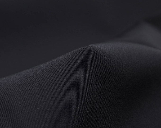 Stretch fabric, outdoor, water-repellent in plain black - 130 cm wide - fabric slightly shiny UNI