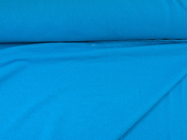Gillo knitted fabric made of cotton in blue and turquoise by Hilco - 175 cm wide - matte melange fabric image 9