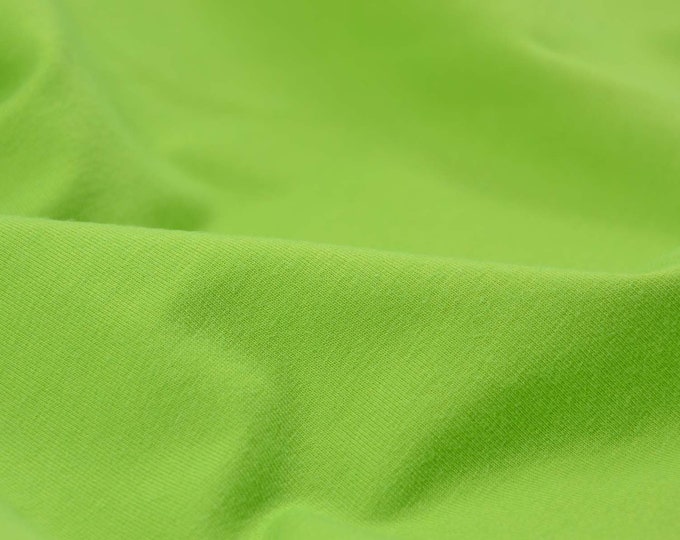 Sweat Stoff aus Baumwolle in uni grün, dünn, weich - 145cm breit - Stoff glatt, UNI