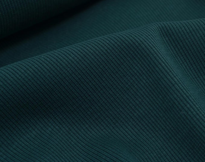 Bündchenstoff aus Bio Baumwolle in petrol von Mind the Maker - 110cm breit - Stoff glatt UNI