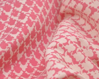 Cotton/polyamide/stretch patterned trouser fabric in pink and beige - 150 cm wide - patterned fabric