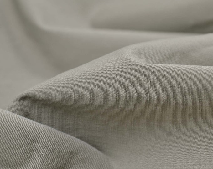 Blusenstoff Stretch Popeline, Baumwolle, uni khaki - 130cm breit - Stoff glatt, UNI