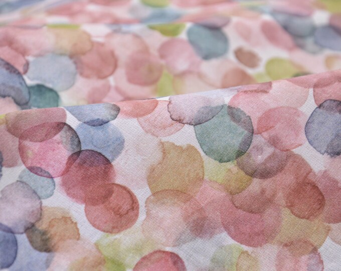 Baumwollstoff mit Kreisen in hellgrau, grau - 145cm breit - Stoff gemustert Kreise