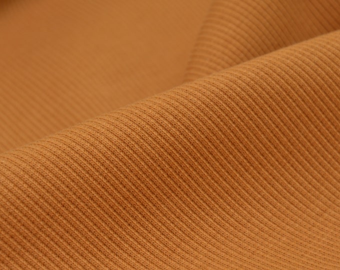 Bündchen aus Bio Baumwolle von Mind the Maker in curry, gelb - 110cm breit - Stoff strick, UNI