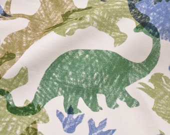 Sweat „Fancy Dino“ für Kinder, Jungs in grün, blau von Hilco - 145cm breit - Stoff gemustert gemustert