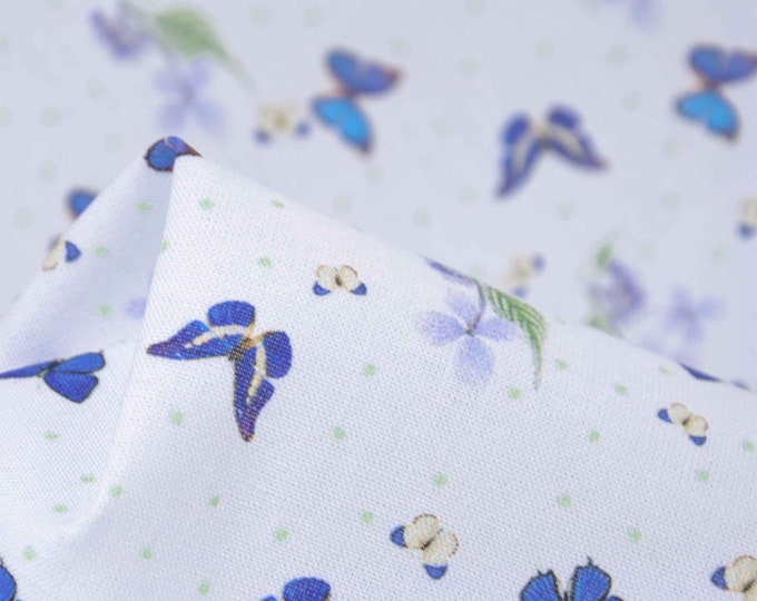 Baumwollstoff Canterbury mit Schmetterlingen von Westfalenstoffe - 150cm breit - Stoff glatt, Tiere