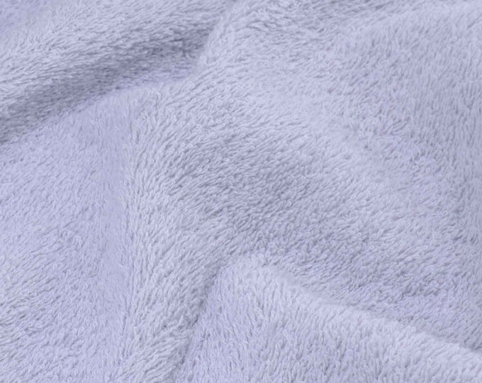 Terry cloth fabric made of cotton in plain grey, light grey - 150 cm wide - fabric fluffy, UNI
