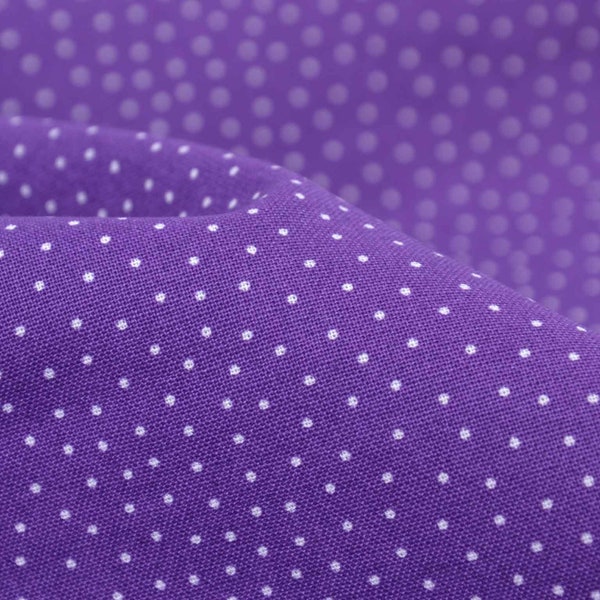 Cotton fabric Capri purple with dots in white from Westfalenstoffe - 150 cm wide - smooth fabric, dots