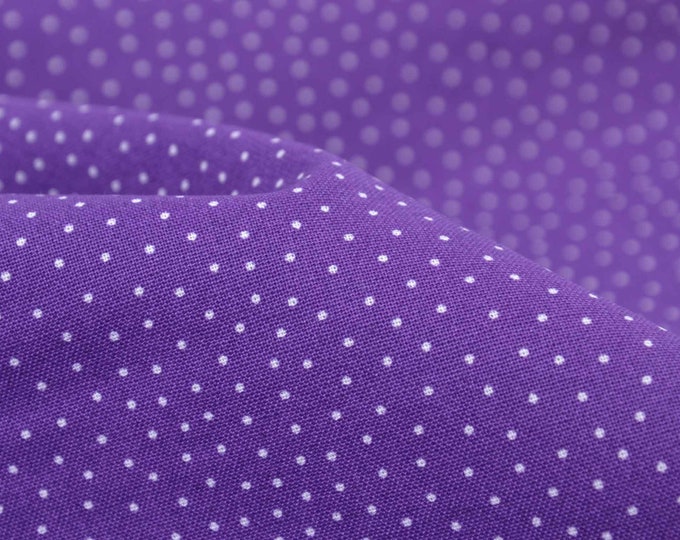 Baumwollstoff Capri lila mit Punkten in weiß von Westfalenstoffe - 150cm breit - Stoff glatt, Punkte