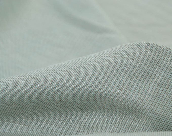 Hosenstoff aus Tencel, Leinen, Baumwolle, Elastan mint meliert - 135cm breit - Stoff glatt melange